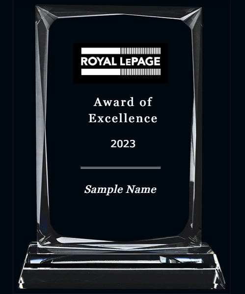 Royal LePage� Award of Excellence� crystal trophy
